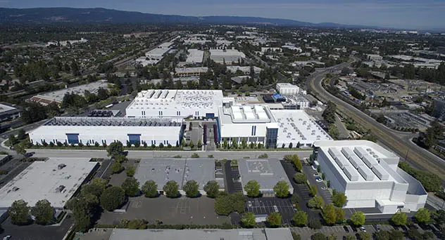 aerial view of Santa Clara data center