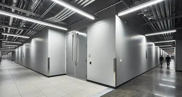 hallway inside vantage DC data center