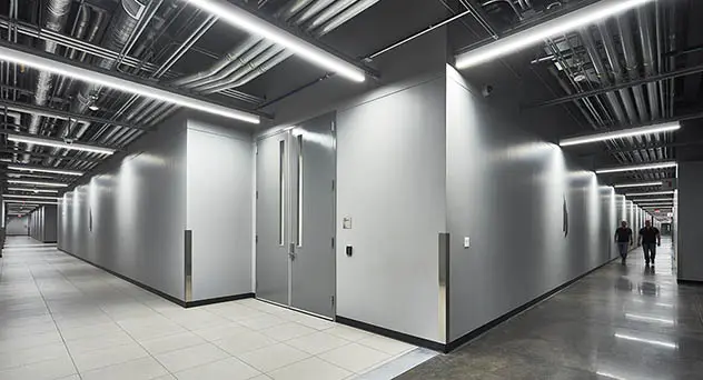 hallway inside data center